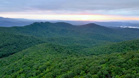 arial push over wilderness of appalachian near boone nc, north carolina and blowing rock nc