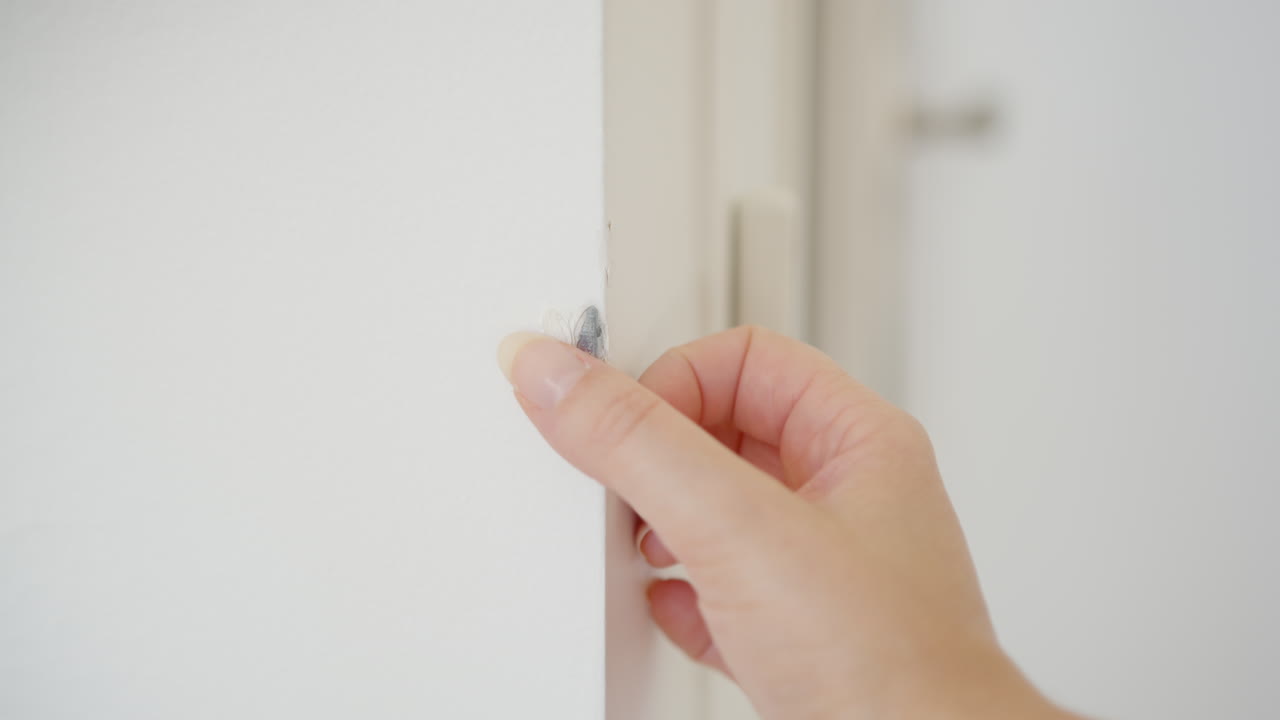 Hand turning doorknob