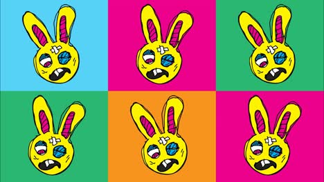 kids drawing seamless background with theme of rabbit