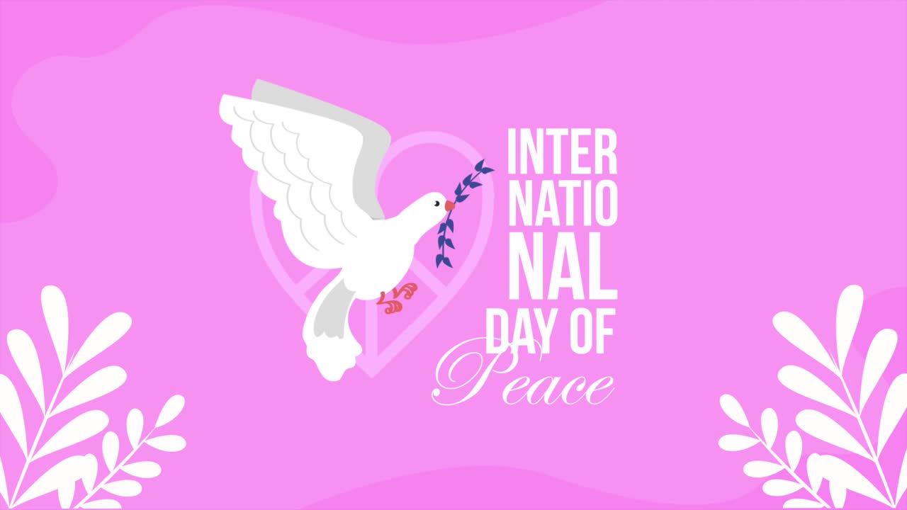 día internacional de la paz letras con paloma