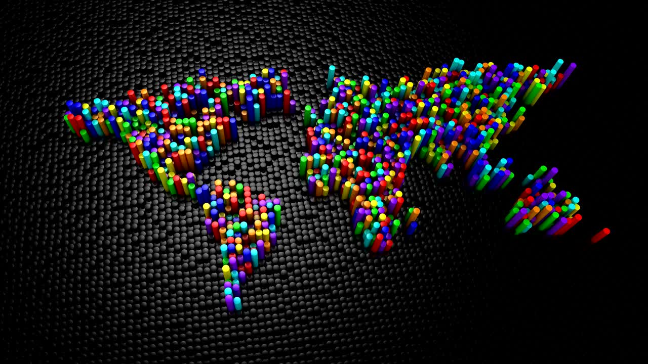 실린더는 세계 지도를 형성했습니다.