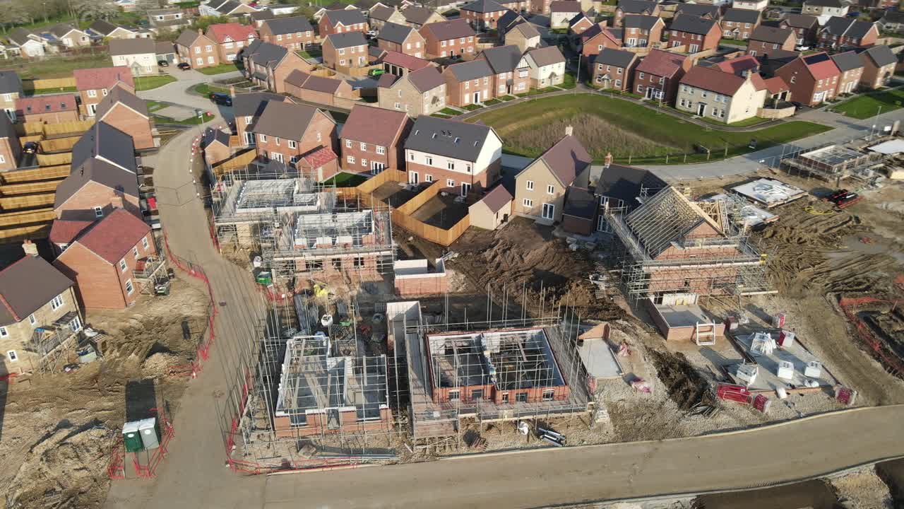 casas de castaño construcción de contratistas en el sitio de dunholme en lincolnshire