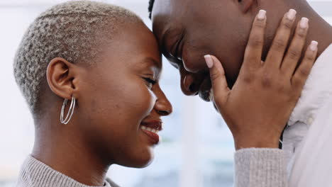 black couple dancing at home together for love