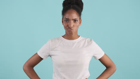 upset young woman crossing her arms