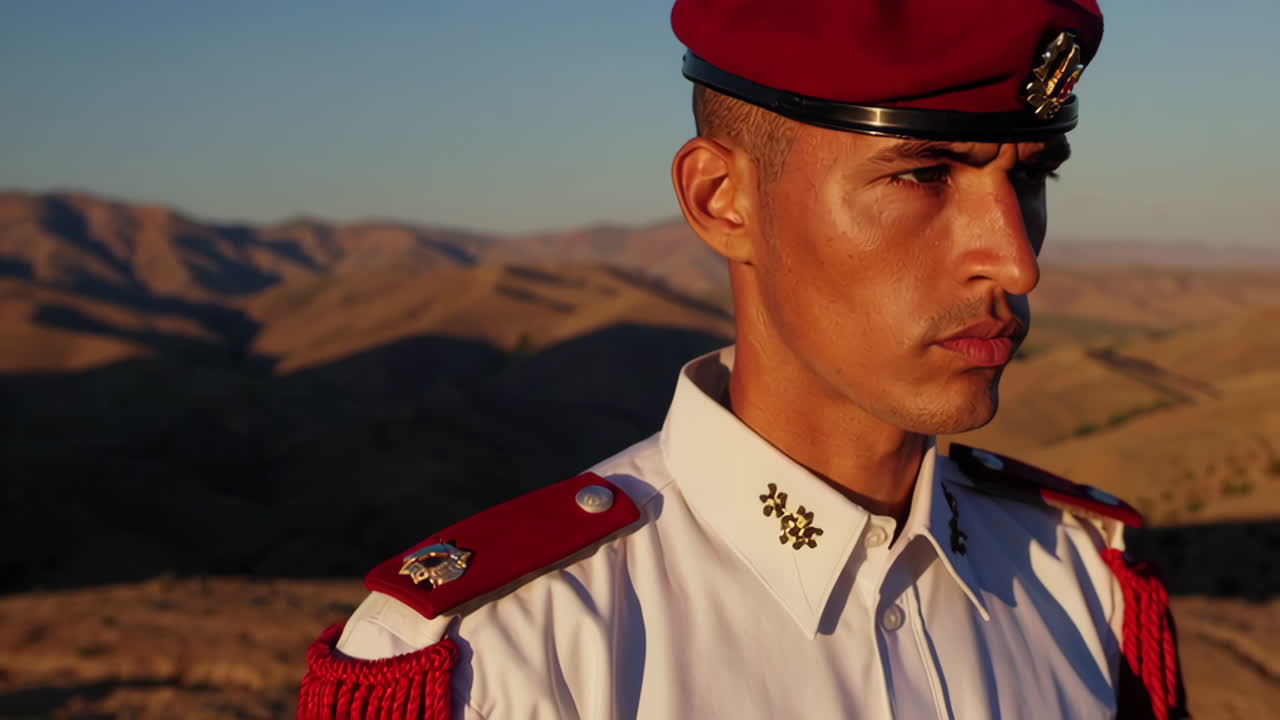 Moroccan soldier in the mountains