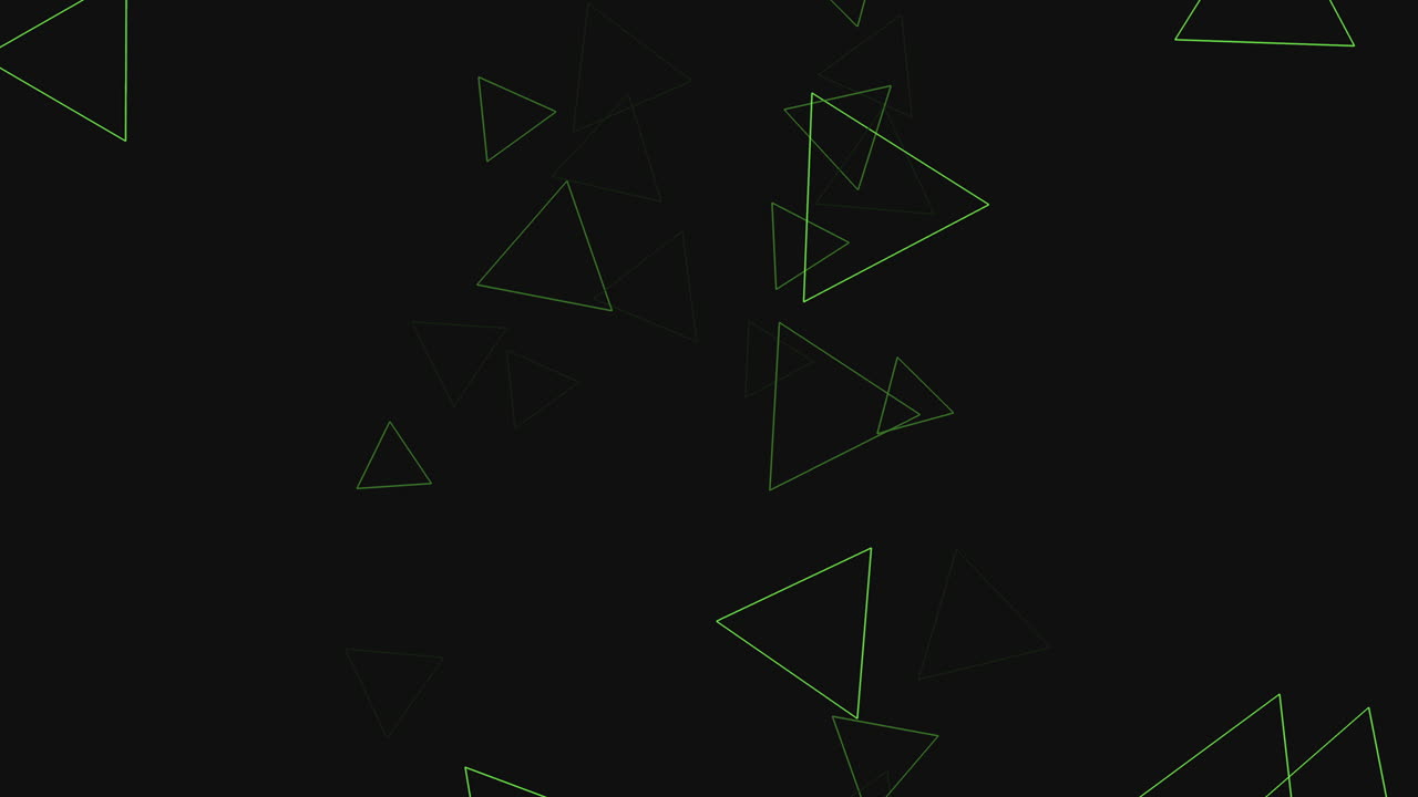 flujo energético de triángulos verdes contra un fondo negro