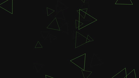 energetic flow of green triangles against black background