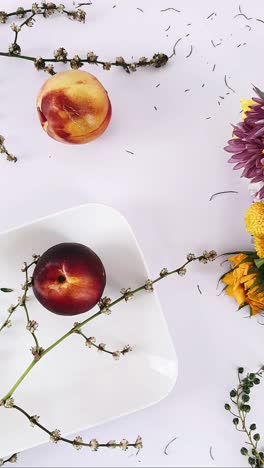 elegant peach and flower arrangement