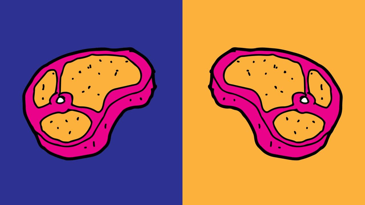 Çocuk çizimi pop art dikişsiz arka plan, et temalı