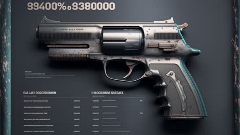 statistics illustration of pistol, gun firearm violence and analytics concept illustration