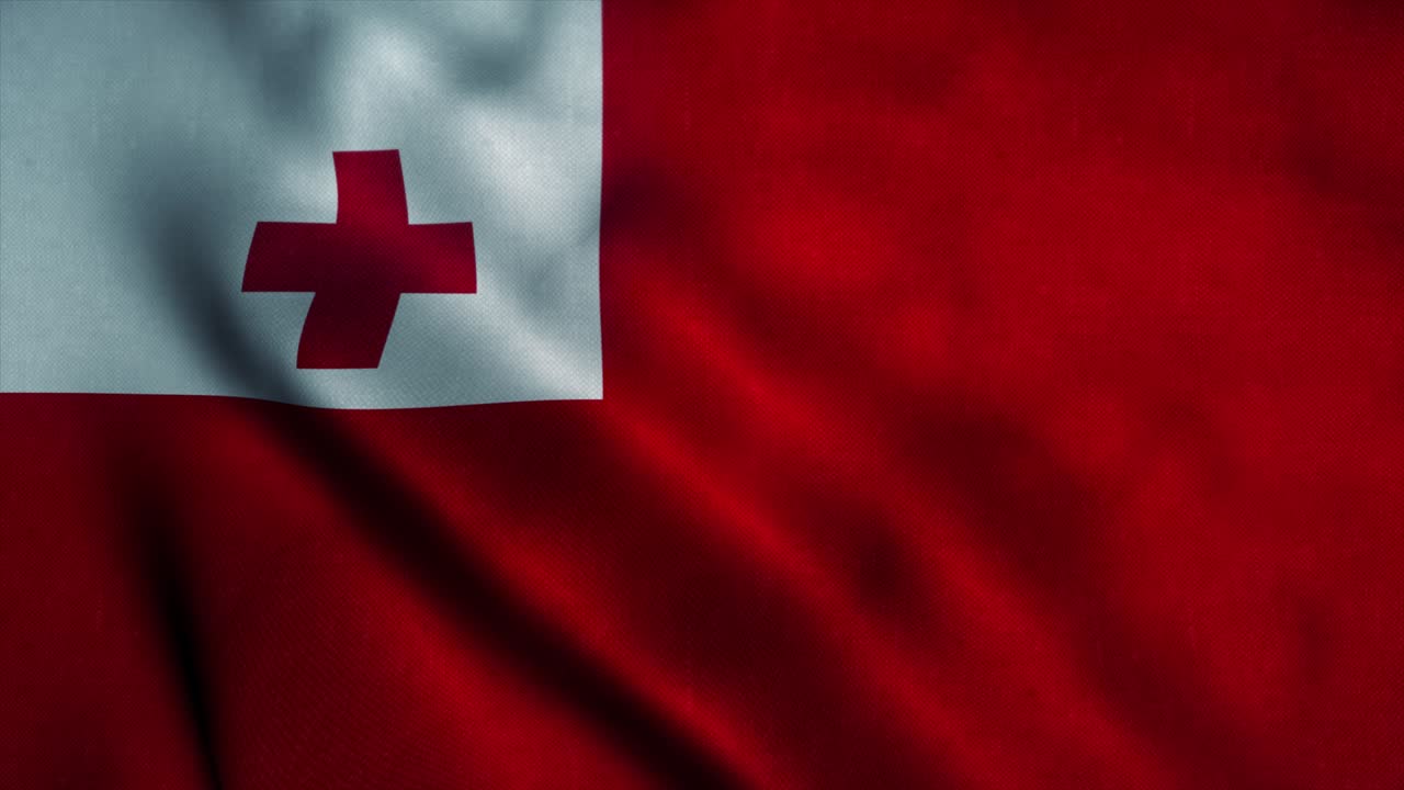 tonga flag waving in the wind. national flag of tonga. sign of tonga ...