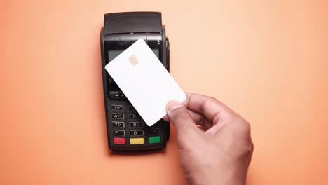using a credit card at a payment terminal