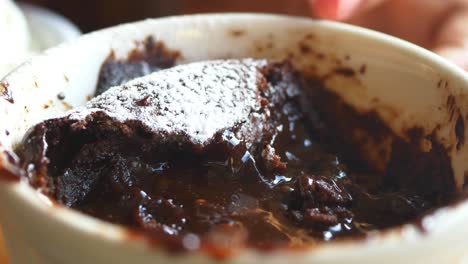 chocolate lava cake with powdered sugar