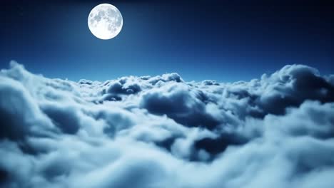a majestic moon illuminates a sea of clouds in the night sky, creating a dreamy atmosphere full of wonder and tranquility, perfect for nighttime inspiration and reflection