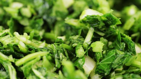 chopped celery and herbs