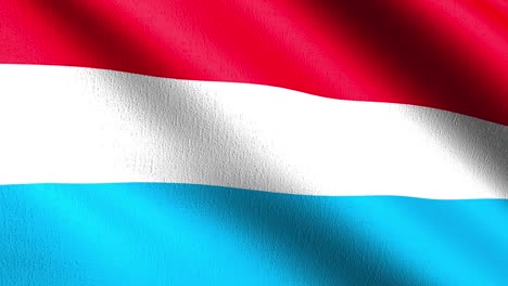 bucle sin costura 4k vdo. bandera nacional de luxemburgo soplando en el viento aislado. diseño abstracto patriótico oficial. ilustración de renderización 3d del símbolo de la señal ondulante.