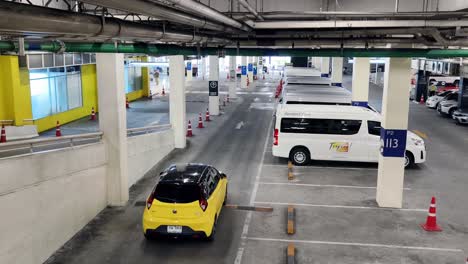 underground parking garage with vehicles