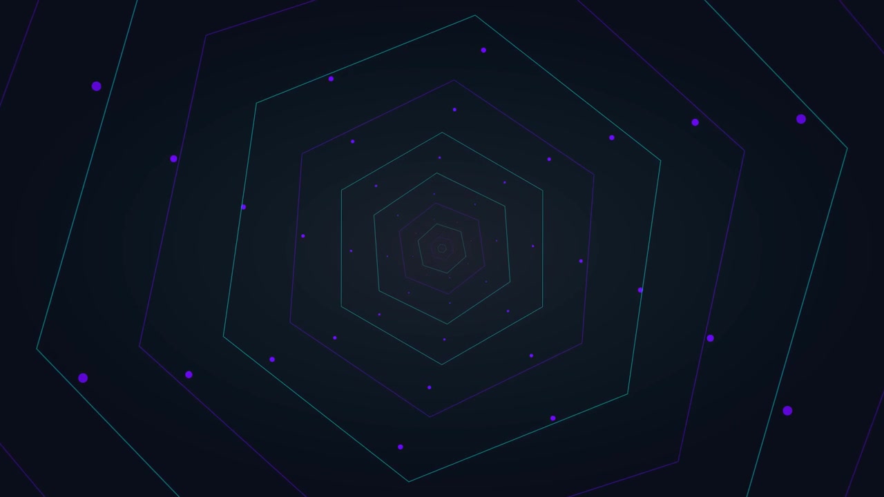 Abstract Motion Background with Expanding Hexagonal Geometric Patterns