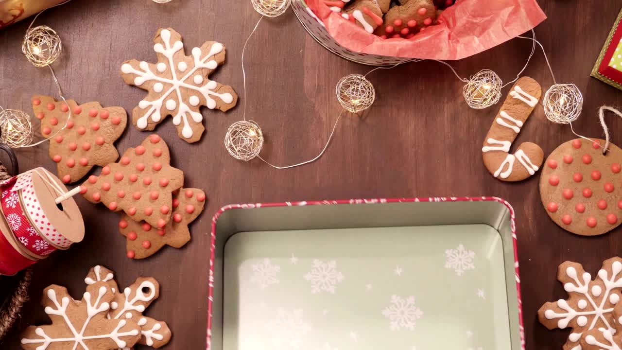 embalaje de galletas de pan de jengibre caseras tradicionales como regalos de comida.