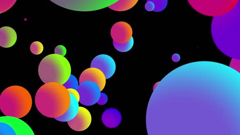 4k bucle fondo abstracto sin costuras con hermosas bolas multicolores en estilo plano 2d se mueven suavemente como burbujas de pintura en aceite. luma mate como canal alfa.
