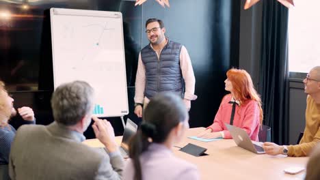 questions and answers during a brainstorming meeting in a coworking