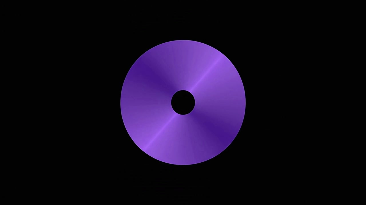 Animated Purple Ring Expanding and Contracting on Black Background