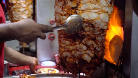 two shawarma indian busy mira road cutting baking bread roll street food