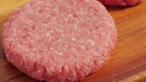 raw hamburger patties