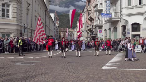 brass band lana at the annual grape festival, meran - merano, south tyrol, italy (part 1 of 3)