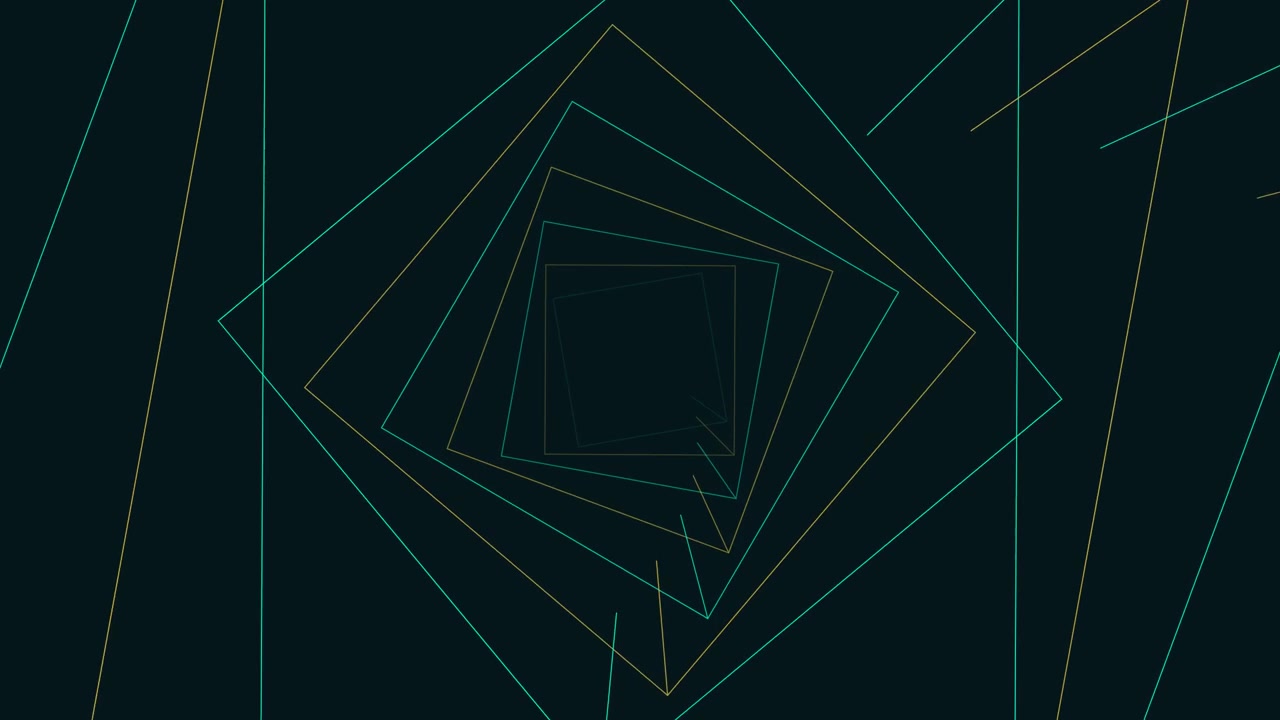 Abstract Geometric Tunnel of Rotating Squares