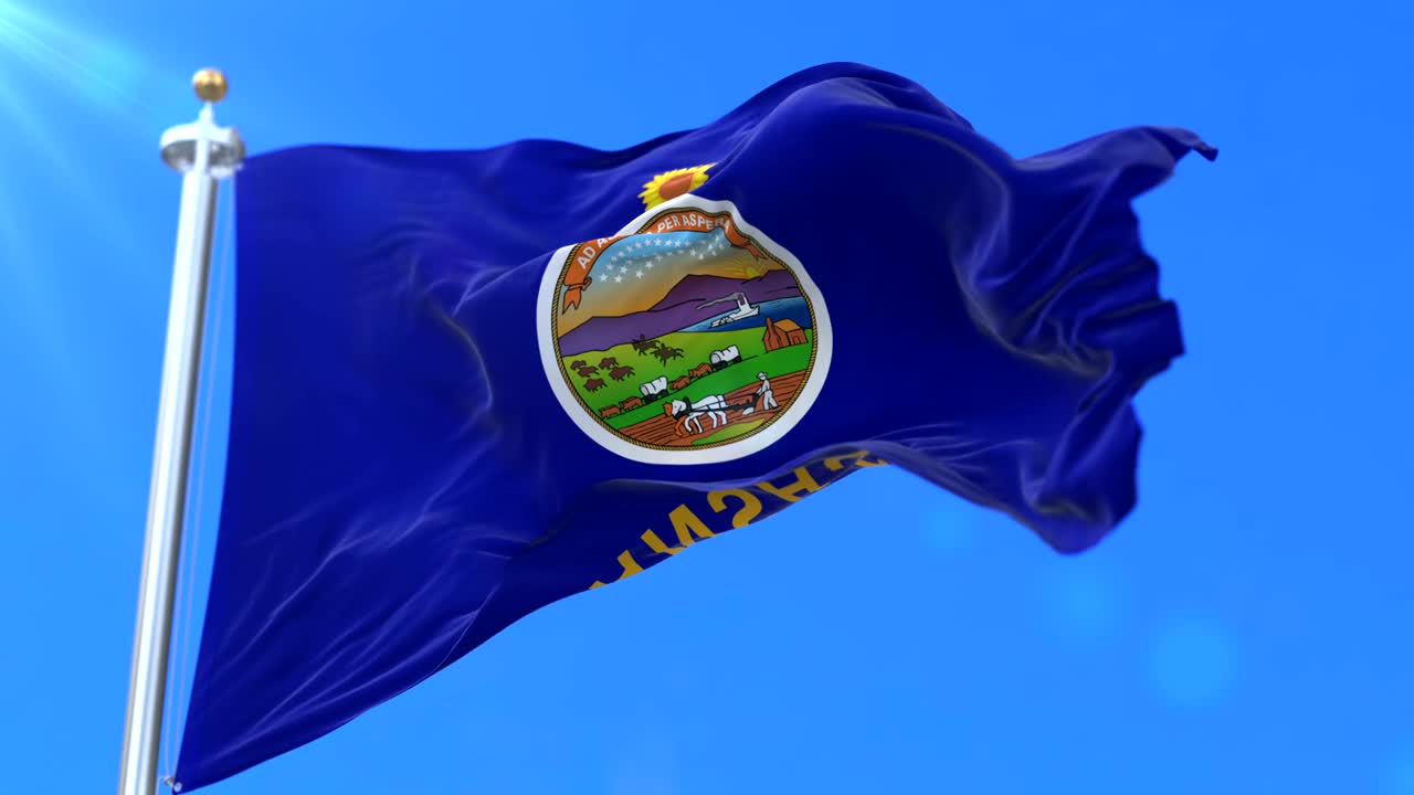 bandera del estado estadounidense de kansas, región de los estados unidos - bucle