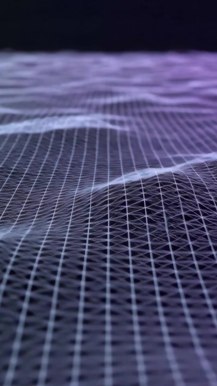 Dynamic Abstract Digital Grid Undulating with Purple and Blue Hues