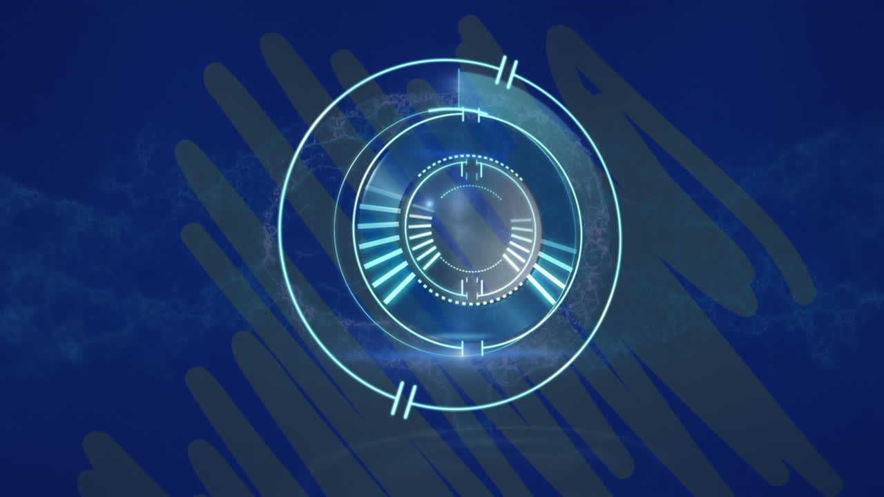 animación de escaneo de alcance sobre el cerebro humano en fondo azul