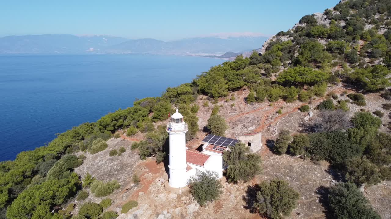 famoso faro en el camino de licia, antalya, turquía