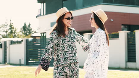 stylish friends enjoying a sunny day