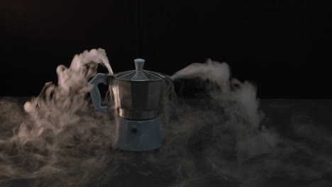 coffee pot with smoke from dry ice, apple prores