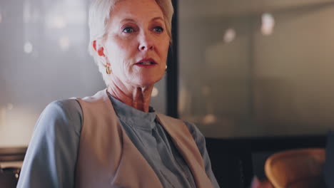 business, senior woman and leader talking