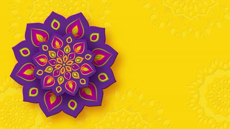 rangoli indio giratorio para el festival de las luces de diwali.