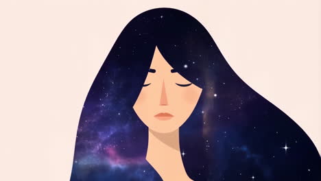 woman with galaxy hair