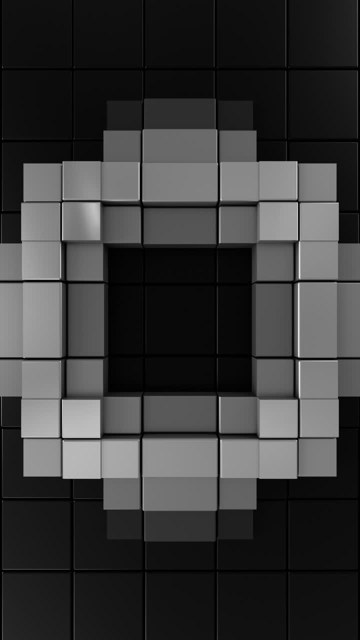 Gray Segmented Vertical Ring Minimal Seamless Abstract 3D Loop. 3D rendering
