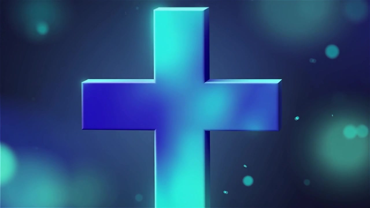 Croce Cristiana Luce Celestiale Sfondo per il Culto.