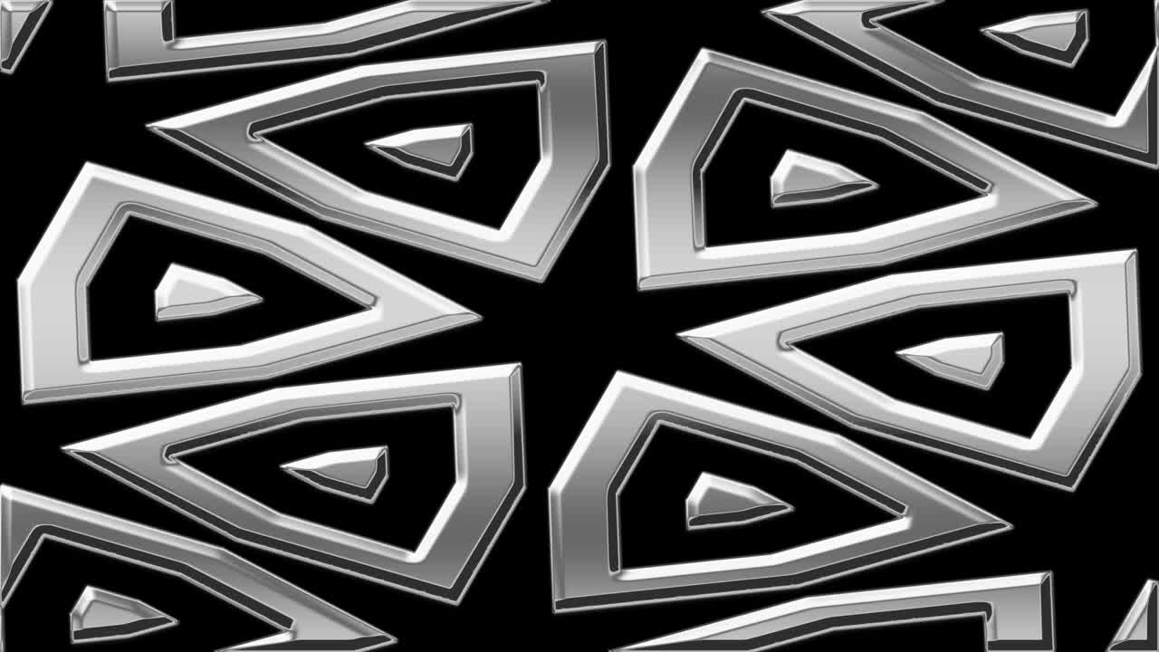 Grafica fantasy in movimento in materiale cromato riflettente