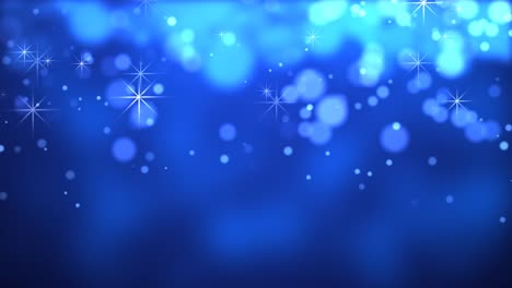 bokeh azul con estrellas parpadeantes fondo festivo