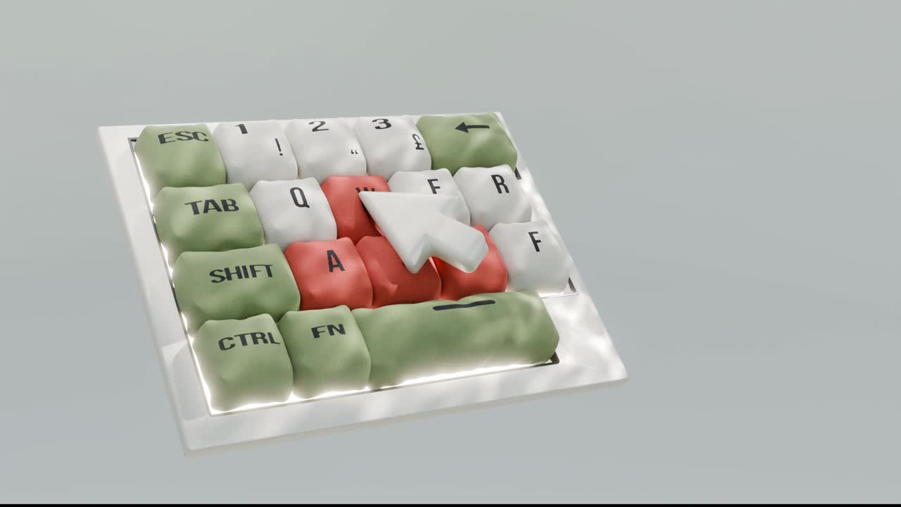 다채로운 키가 있는 키보드