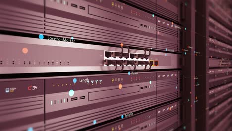 close up modern server in a data center. futuristic seamless loop.