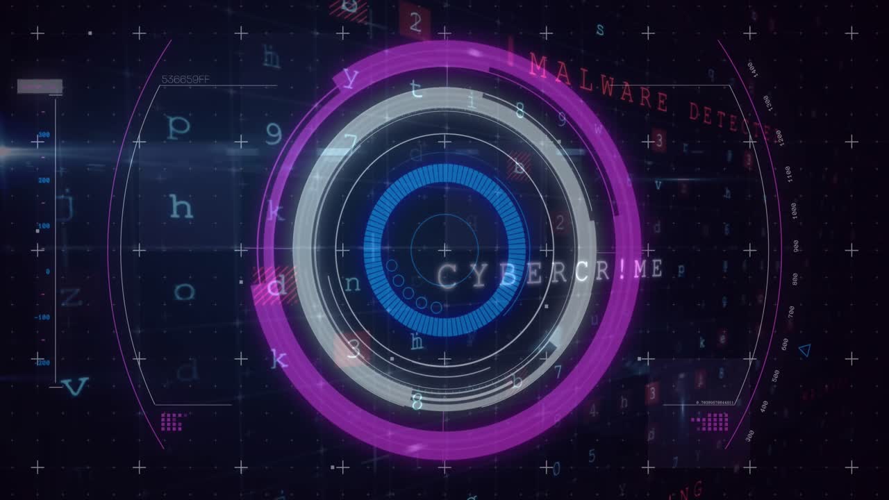 Animation of waning text over scan scoping on dark background