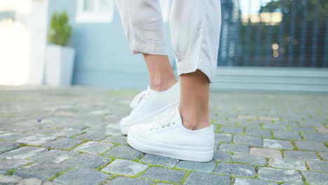 shoes, dance and music with feet of a woman dancer