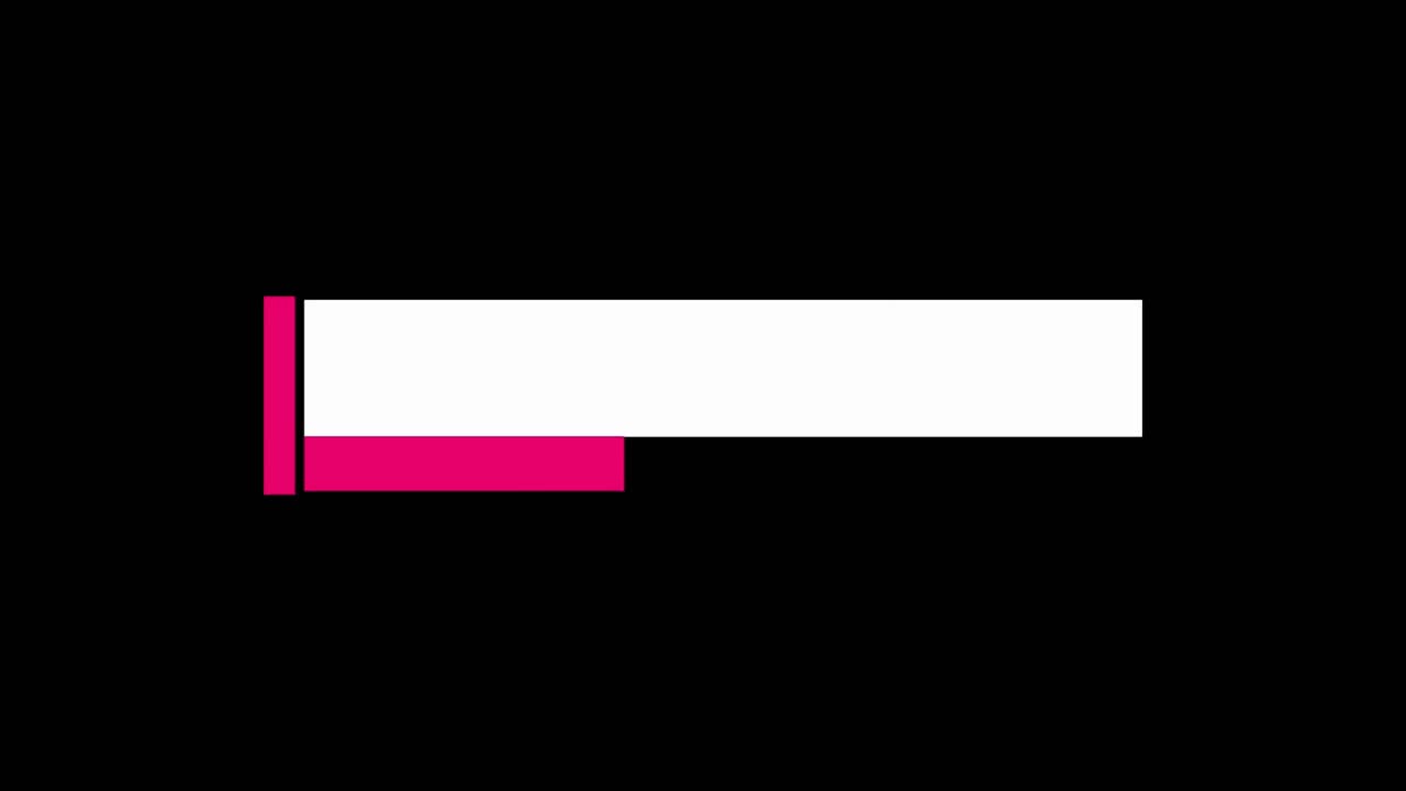 Animeret lyserød og hvid lower third-grafik, der glider ind og ud