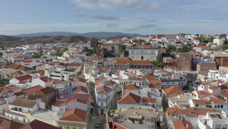 aerial view of the medieval town of silves in algarve, portugal - drone shot