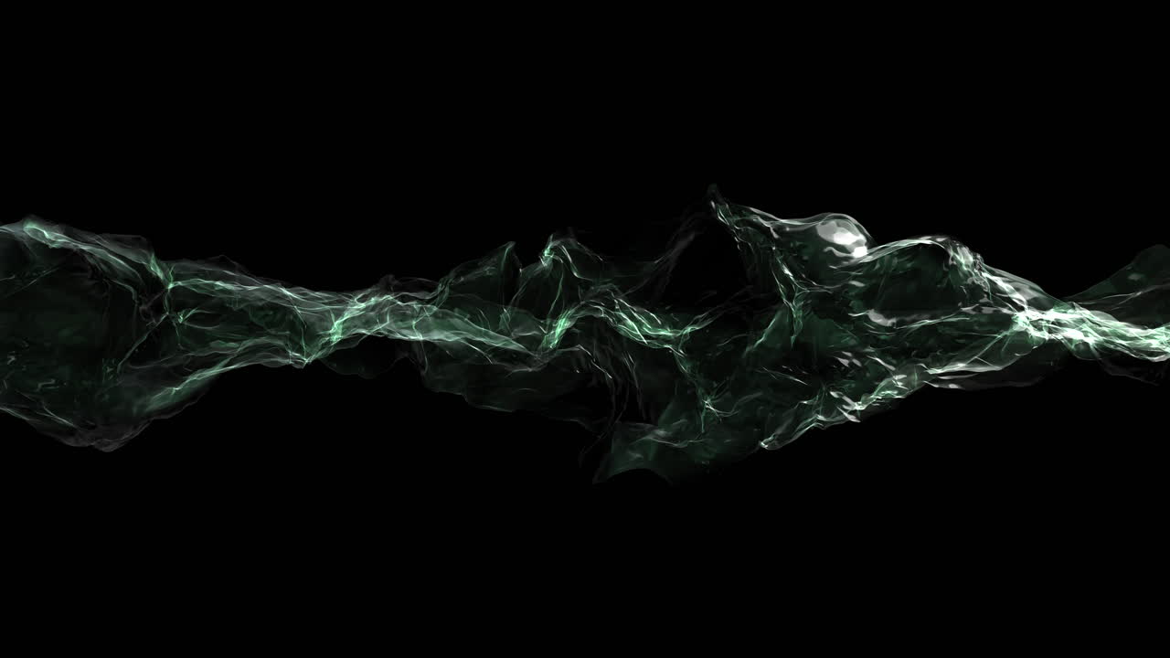 Dynamic black and green swirling smoke effect creates mesmerizing circular motion